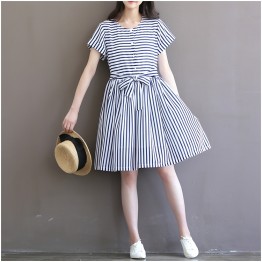 TE8869SYM Stripes chiffon maternity dress