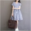 TE8869SYM Stripes chiffon maternity dress