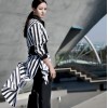 TE1547GJWL Korean fashion stripes long sunscreen shirt