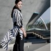 TE1547GJWL Korean fashion stripes long sunscreen shirt