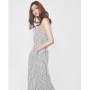 TE3050YZS Europe fashion stripes casual empire waist wide leg jumpsuit