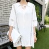 TE6439YZS Hollow out lace lacing breast batwing sleeve maternity dress