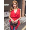 TE6442YZS Fashion slim waist temperament hollow out backless chiffon tops