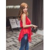 TE6442YZS Fashion slim waist temperament hollow out backless chiffon tops