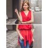 TE6442YZS Fashion slim waist temperament hollow out backless chiffon tops