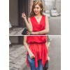 TE6442YZS Fashion slim waist temperament hollow out backless chiffon tops