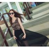 TE6443YZS Europe fashion chiffon long sexy skirt with leopard vest