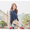 TE6444YZS Clock style splicing batwing sleeve chiffon sunscreen tops