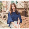 TE6444YZS Clock style splicing batwing sleeve chiffon sunscreen tops