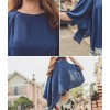 TE6444YZS Clock style splicing batwing sleeve chiffon sunscreen tops