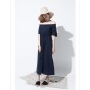 TE6447YZS Europe fashion boat neck off shoulder long dress