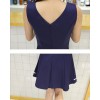 TE7012WMSS Navy style uniform fresh preppy fashion A-line dress