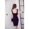 TE9311WMSS Slit slim waist tight hip suspender dress