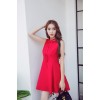 TE9312WMSS Sleeveless bowknot slim A-line dress