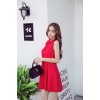 TE9312WMSS Sleeveless bowknot slim A-line dress