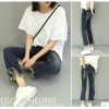 TE5080DDFS New style abrade bottom irregular tassel bell-bottoms jeans