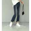 TE5080DDFS New style abrade bottom irregular tassel bell-bottoms jeans