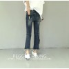 TE5080DDFS New style abrade bottom irregular tassel bell-bottoms jeans