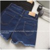 TE5147DDFS Korean fashion slim rough edge slit empire waist denim shorts