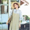 TE6451YZS Loose large size cotton ramie loose gallus dress