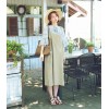 TE6451YZS Loose large size cotton ramie loose gallus dress