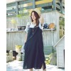 TE6451YZS Loose large size cotton ramie loose gallus dress