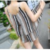 TE6452YZS Colorful stripes contract color geometry pattern scrawl fake two piece jumpsuit