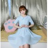 TE649YRYY Japanese fashion sweet two side wear lacing bowknot stripes dress