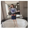 TE6558MN New style Little Devil stripes shirt with tight hip skirt