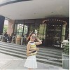 TE6685YRYY Loose stripes lacing back sleeveless tops with skirt