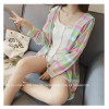 TE6742YRYY Loose slim fashion colorful stripes sunscreen coat