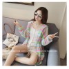 TE6742YRYY Loose slim fashion colorful stripes sunscreen coat