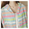 TE6742YRYY Loose slim fashion colorful stripes sunscreen coat