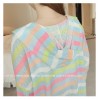 TE6742YRYY Loose slim fashion colorful stripes sunscreen coat