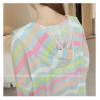 TE6742YRYY Loose slim fashion colorful stripes sunscreen coat