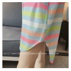 TE6742YRYY Loose slim fashion colorful stripes sunscreen coat