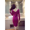 TE9168WMSS New style sexy hollow out oblique neckline slit backless formal dress