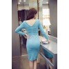 TE9168WMSS New style sexy hollow out oblique neckline slit backless formal dress