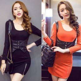 TE9196WMSS Autumn new style sexy club temperament tight hip dress