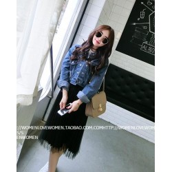 TE5098DDFS New style holes loose denim jacket