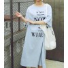 TE6454YZS Letters print loose long t-shirt dress