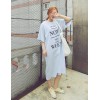 TE6454YZS Letters print loose long t-shirt dress