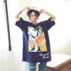 TE6456YZS New style loose cartoon print half sleeve t-shirt dress