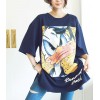 TE6456YZS New style loose cartoon print half sleeve t-shirt dress