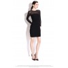 TE9150WMSS Sexy club slim mesh drape tight hip long sleeve dress