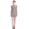 TE9150WMSS Sexy club slim mesh drape tight hip long sleeve dress