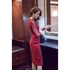 TE9221WMSS Europe fashion OL temperament lace long sleeve dress