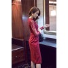 TE9221WMSS Europe fashion OL temperament lace long sleeve dress