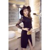 TE9221WMSS Europe fashion OL temperament lace long sleeve dress