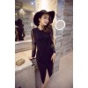 TE9221WMSS Europe fashion OL temperament lace long sleeve dress